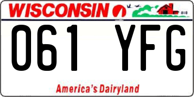 WI license plate 061YFG