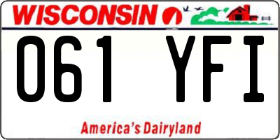 WI license plate 061YFI