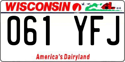 WI license plate 061YFJ