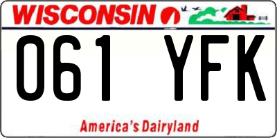 WI license plate 061YFK