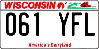 WI license plate 061YFL