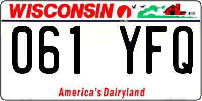 WI license plate 061YFQ