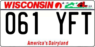 WI license plate 061YFT