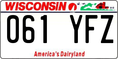 WI license plate 061YFZ