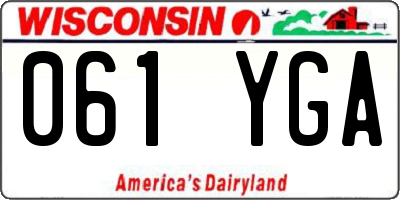 WI license plate 061YGA