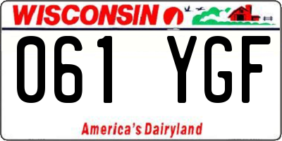 WI license plate 061YGF