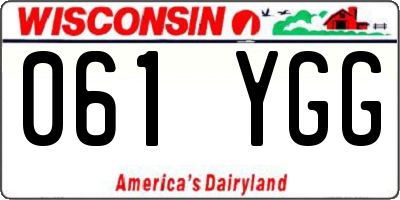 WI license plate 061YGG
