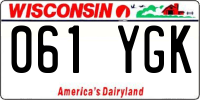 WI license plate 061YGK