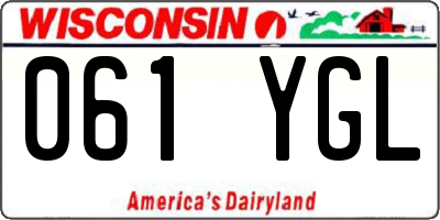 WI license plate 061YGL