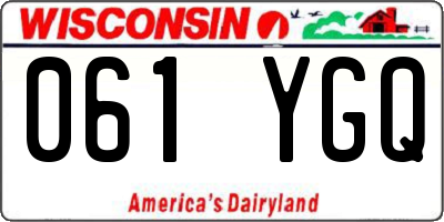 WI license plate 061YGQ