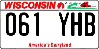 WI license plate 061YHB