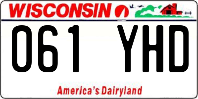 WI license plate 061YHD