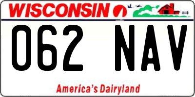 WI license plate 062NAV