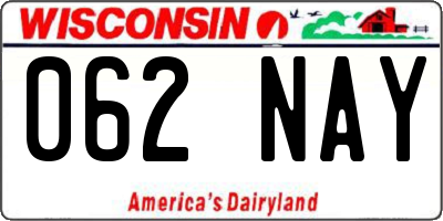 WI license plate 062NAY