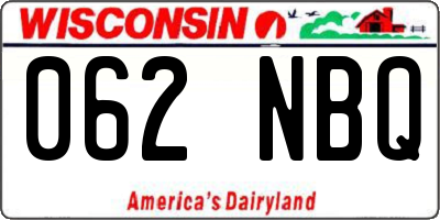WI license plate 062NBQ