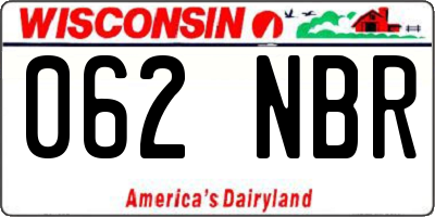WI license plate 062NBR