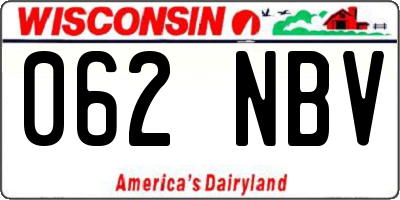 WI license plate 062NBV