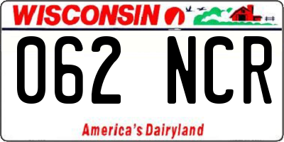 WI license plate 062NCR