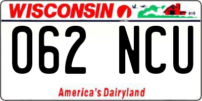 WI license plate 062NCU