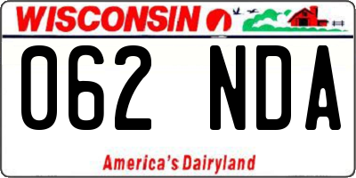 WI license plate 062NDA