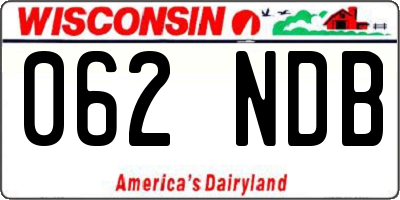WI license plate 062NDB