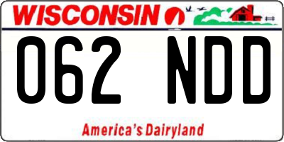 WI license plate 062NDD