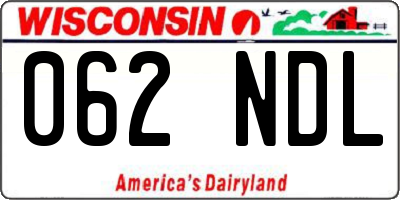 WI license plate 062NDL