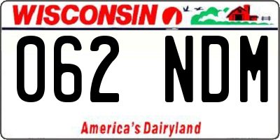 WI license plate 062NDM