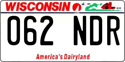 WI license plate 062NDR