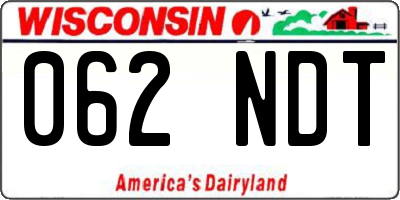 WI license plate 062NDT