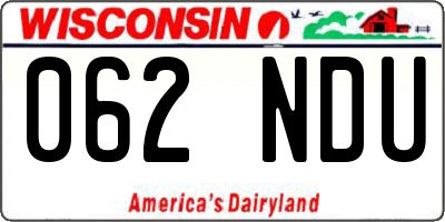 WI license plate 062NDU