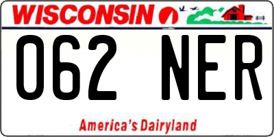 WI license plate 062NER