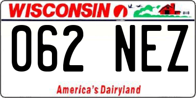 WI license plate 062NEZ