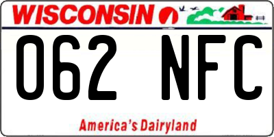 WI license plate 062NFC