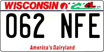 WI license plate 062NFE