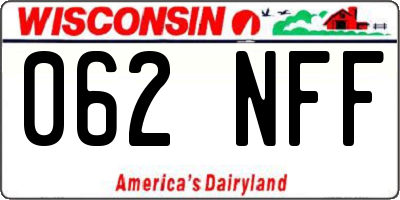 WI license plate 062NFF