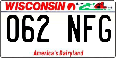 WI license plate 062NFG