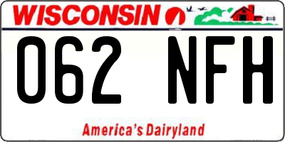 WI license plate 062NFH