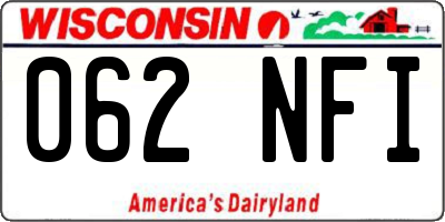 WI license plate 062NFI