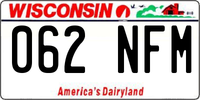 WI license plate 062NFM
