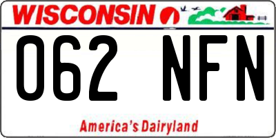WI license plate 062NFN