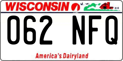 WI license plate 062NFQ
