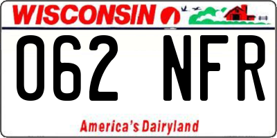 WI license plate 062NFR