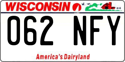 WI license plate 062NFY