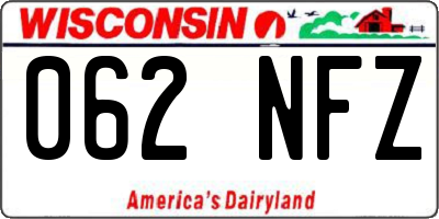 WI license plate 062NFZ