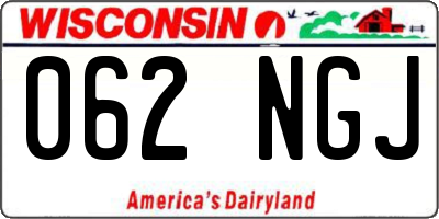 WI license plate 062NGJ