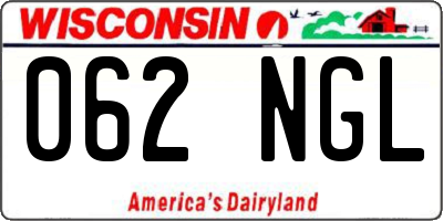 WI license plate 062NGL