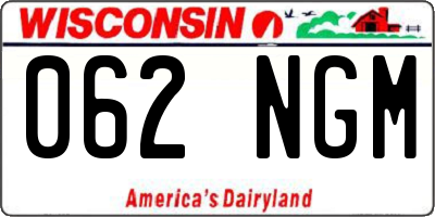 WI license plate 062NGM
