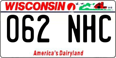 WI license plate 062NHC