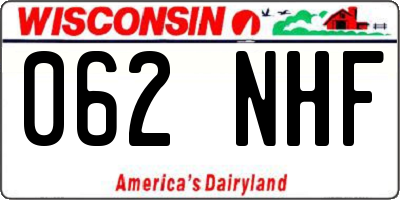 WI license plate 062NHF